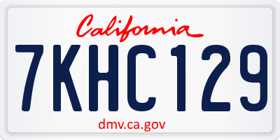 CA license plate 7KHC129