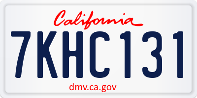 CA license plate 7KHC131