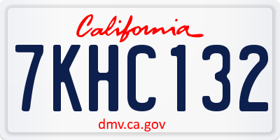 CA license plate 7KHC132