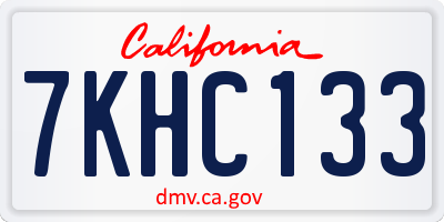 CA license plate 7KHC133