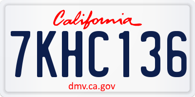 CA license plate 7KHC136