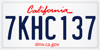 CA license plate 7KHC137
