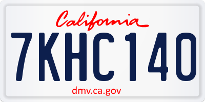 CA license plate 7KHC140