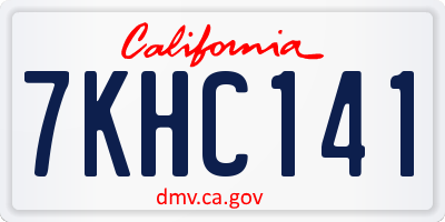 CA license plate 7KHC141