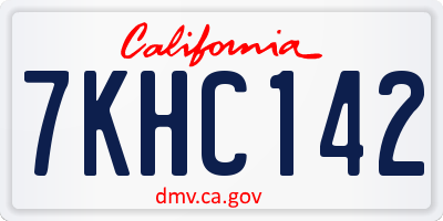 CA license plate 7KHC142