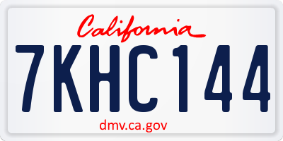 CA license plate 7KHC144