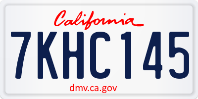 CA license plate 7KHC145