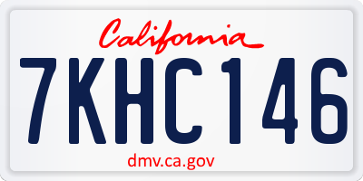 CA license plate 7KHC146