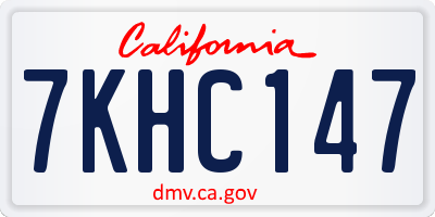 CA license plate 7KHC147