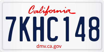 CA license plate 7KHC148