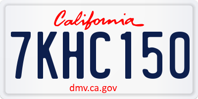 CA license plate 7KHC150