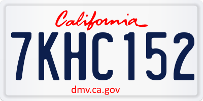 CA license plate 7KHC152