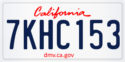 CA license plate 7KHC153