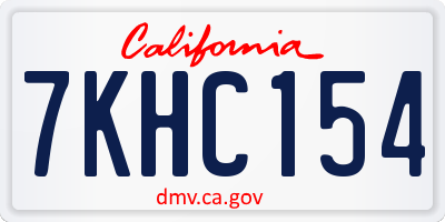 CA license plate 7KHC154