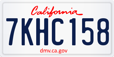 CA license plate 7KHC158