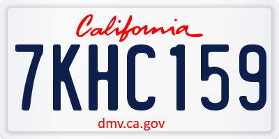 CA license plate 7KHC159
