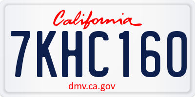 CA license plate 7KHC160