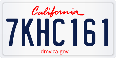 CA license plate 7KHC161