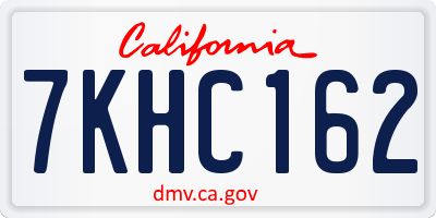 CA license plate 7KHC162