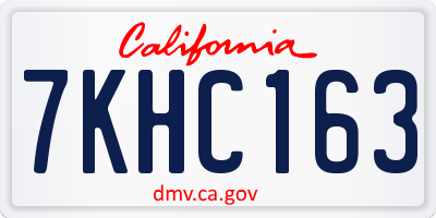CA license plate 7KHC163