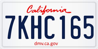 CA license plate 7KHC165
