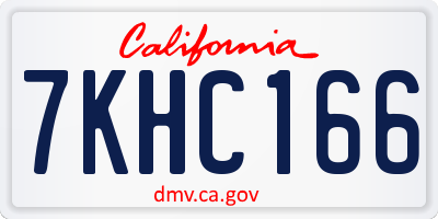 CA license plate 7KHC166