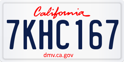 CA license plate 7KHC167