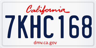 CA license plate 7KHC168