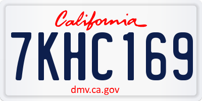 CA license plate 7KHC169