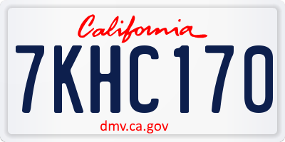CA license plate 7KHC170
