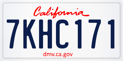 CA license plate 7KHC171