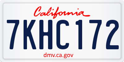 CA license plate 7KHC172