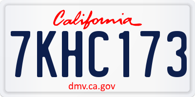 CA license plate 7KHC173