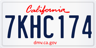 CA license plate 7KHC174