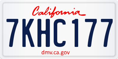 CA license plate 7KHC177