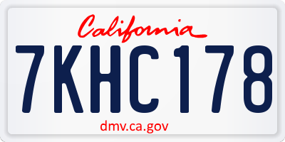 CA license plate 7KHC178