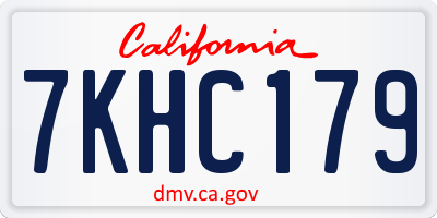 CA license plate 7KHC179
