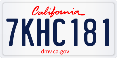 CA license plate 7KHC181