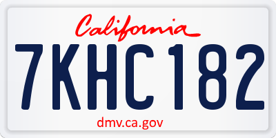 CA license plate 7KHC182
