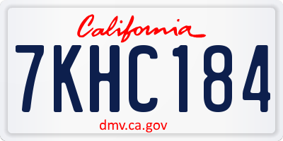 CA license plate 7KHC184