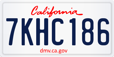 CA license plate 7KHC186