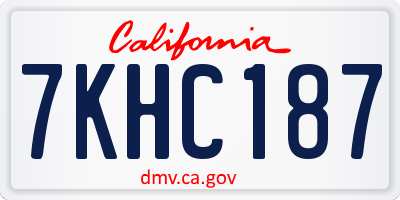 CA license plate 7KHC187