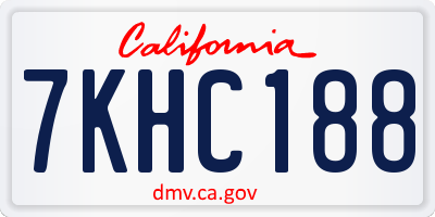 CA license plate 7KHC188