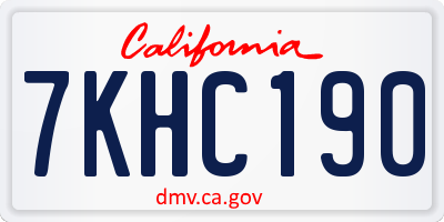 CA license plate 7KHC190