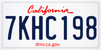 CA license plate 7KHC198