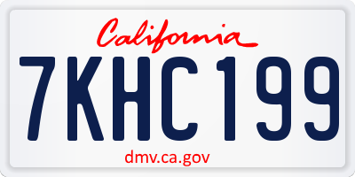 CA license plate 7KHC199