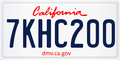 CA license plate 7KHC200