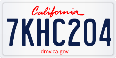 CA license plate 7KHC204