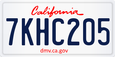 CA license plate 7KHC205