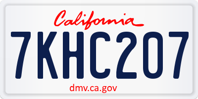 CA license plate 7KHC207